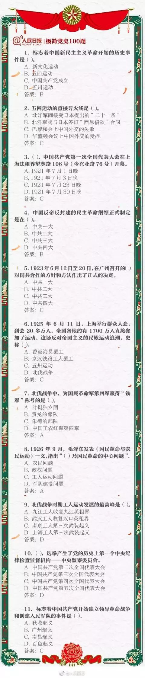 漲知識！中共黨史常識100題，你能做對幾道？