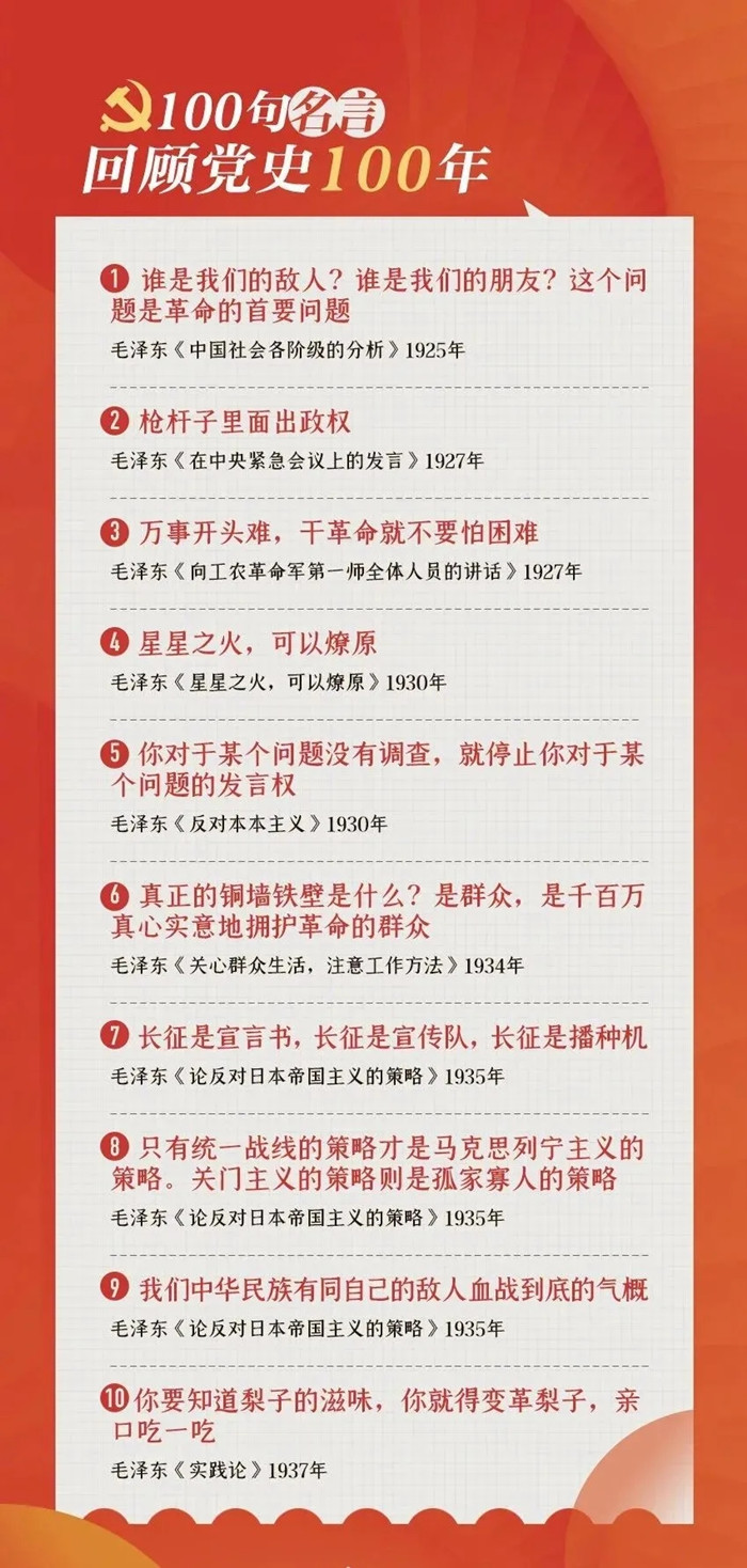 公考用得上！100句名言回顧黨史百年，一起學(xué)習(xí)